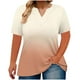 thumbnail image 1 of Mujeres Tops Casual V-Cuello Impreso Oversized Mangas Cortas Camiseta Top, Poliéster Verano Primavera, 1 of 6
