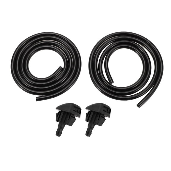 Unique Bargains Windshield Washer Nozzle for DAIHATSU No.85381B1110 Front Black With 2 Pcs1.5 Meter Fluid Hose 1 Set