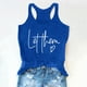 thumbnail image 4 of Camiseta sin mangas con estampado de letras para mujer - Camiseta divertida con estampado gráfico, cuello redondo informal, corte holgado - S-XXL, 4 of 4
