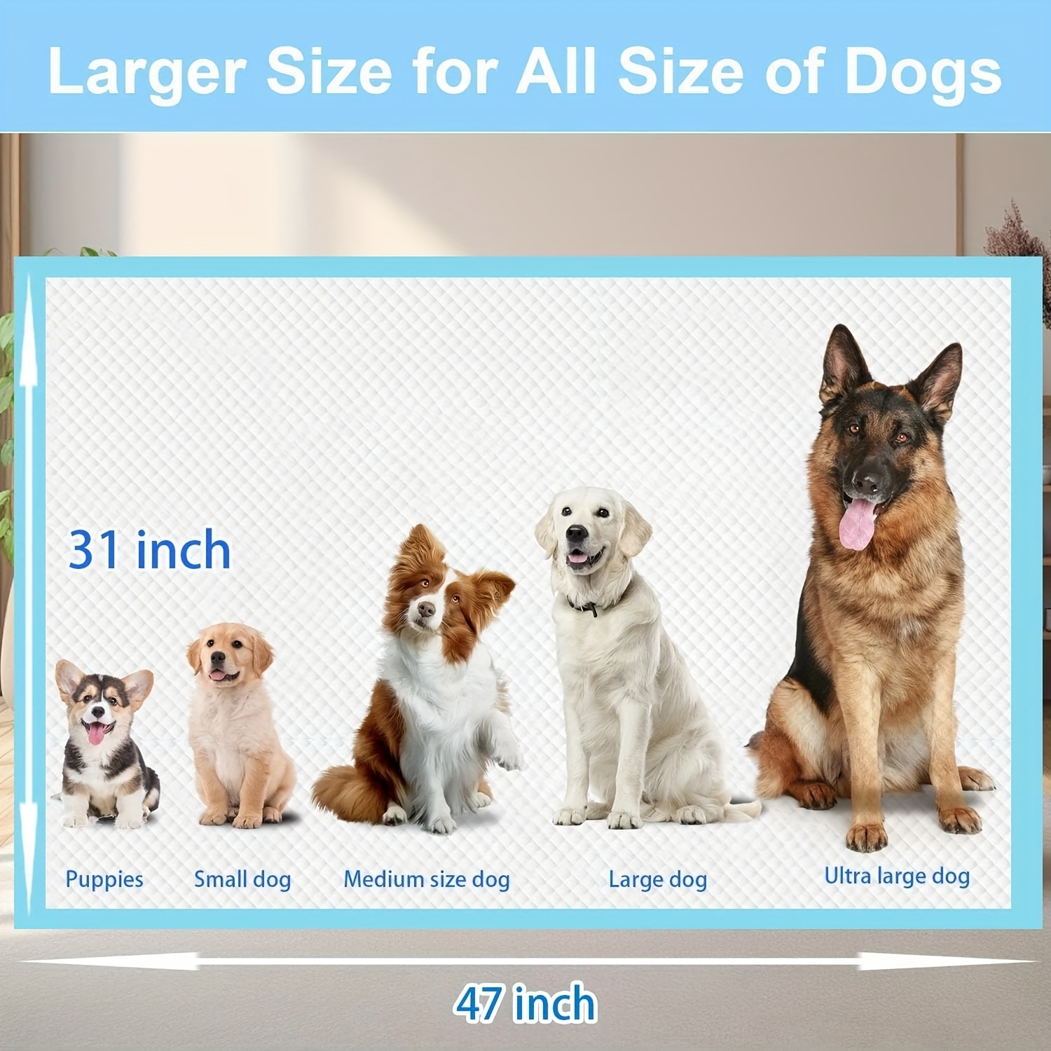 No No Pee Extra Large Dog Pads, 31"x47", 40 Count photo 3