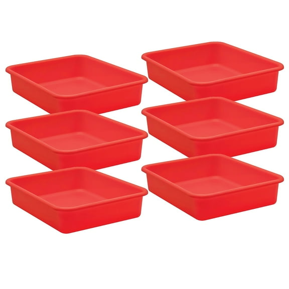 Teacher Created Resources TCR20438-6 Plastic Letter Tray, Red - Large - Pack of 6
