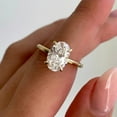 thumbnail image 4 of 3 CT Oval Cut Certified GRA Moissanite Engagment Solid Gold With Hidden Halo Wedding Anniversary Promise Ring, 4 of 6