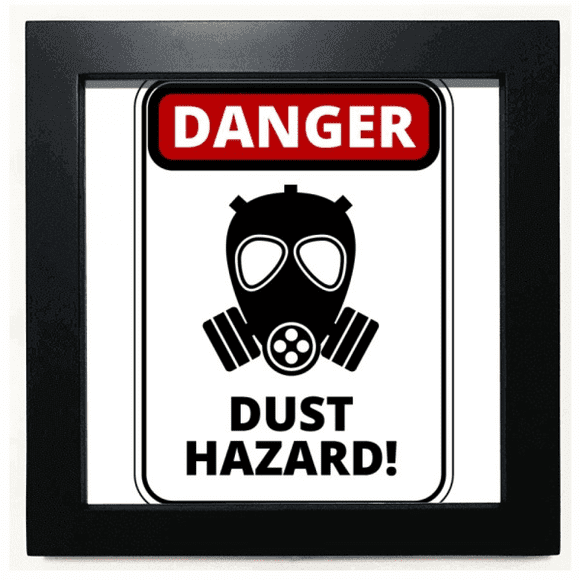 Danger Symbol Dust Hazard Warning Signs Black Square Frame Picture Wall Tabletop