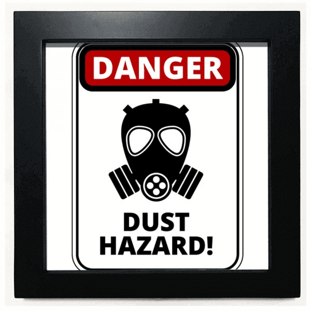 Danger Symbol Dust Hazard Warning Signs Black Square Frame Picture Wall Tabletop