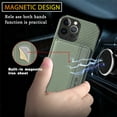 thumbnail image 5 of Case for iPhone 14 Pro,Decase Premium Fabric Hybrid Wallet Phone Cover RFID Blocking Card Slots Holder Shockproof Anti-Scratch Support Magnetic Car Mount - green, 5 of 7