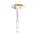 thumbnail image 4 of Rosec Jewels Citrine Teardrop Engagement Ring with Halo - 6X8 mm - Natural Citrine Diamond Ring - AAA Quality - with Jewelry Box, 18K White Gold, US 6.00, 4 of 9