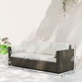 thumbnail image 2 of Cream White 3-Seater PE Rattan Outdoor Sofa with Cushions | Patio Conversation Couch for Garden, Poolside & Terrace Seating | Durable & Weather-Resistant, 2 of 7
