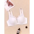 thumbnail image 3 of Plus Size Elegant Bra  Women‘s Plus Solid Floral Lace Unlined Full Coverage Underarm Smoothing Bra, 3 of 7