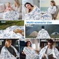 thumbnail image 5 of Blue White Spring Floral Cooling Blanket, Lightweight Breathable Summer Throw Blanket with Double Sided Cold Effect, Summer Botanical Birds Picnic Beach Blankets Bed Sheet for Hot Sleepers 30"x40", 5 of 8
