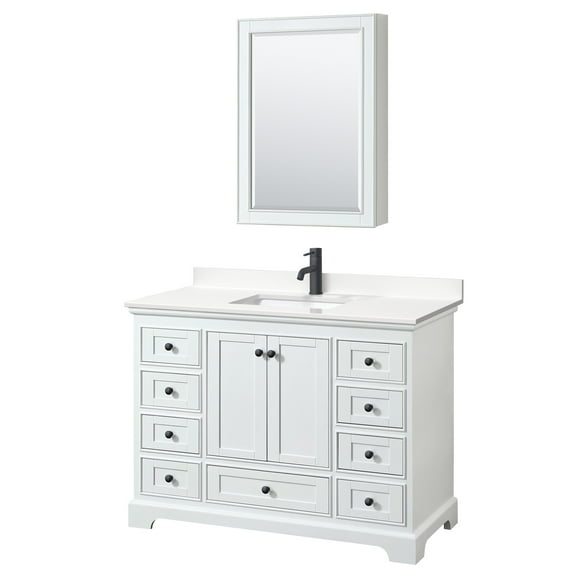 Wyndham Collection Wcs202048s-Qtz-Unsmed Deborah 48" Free Standing Single Basin Vanity Set