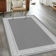thumbnail image 3 of Grey Geometric Large Area Rugs for Bedroom Living Room, Soft Non Slip Carpet Bedside Rug, Bohemia Tribal Farm Tribal Patterned Rectangular Floor Cover Kitchen Accent Rug 4'x6' for Dining Room/Office, 3 of 9