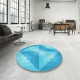 thumbnail image 4 of Ahgly Tapis d'Intérieur Lavable en Machine Carré Turquoise Bleu Vif, 4 Pieds Carré, 4 of 7