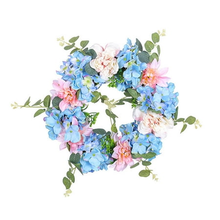 

BNisBM Spring House Decoration Wreath Blue Pink White Embroidered Flower Flower Decoration Outdoor Courtyard Wedding Decoration Hanging Decorations Breakthrough