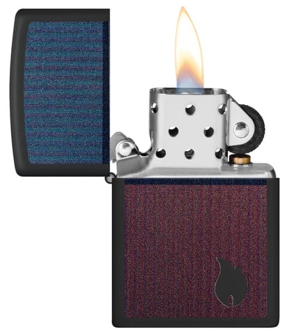 Zippo Lighter - Customized Engraved Message Two Tone Flame Design 46476