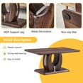thumbnail image 5 of Hassch 43.3" Rectangle Coffee Table, Farmhouse Center Table with Rounded Corner & Sturdy Wood Base, Rustic Cocktail Tea Table for Living Room Apartment, Walnut, 5 of 9
