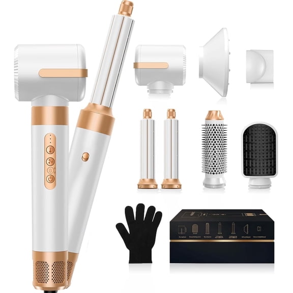 Professional 5-in-1 Hair Dryer Brush Kit - Ionic Hot Air Styler with Multiple Attachments for All Hair Types