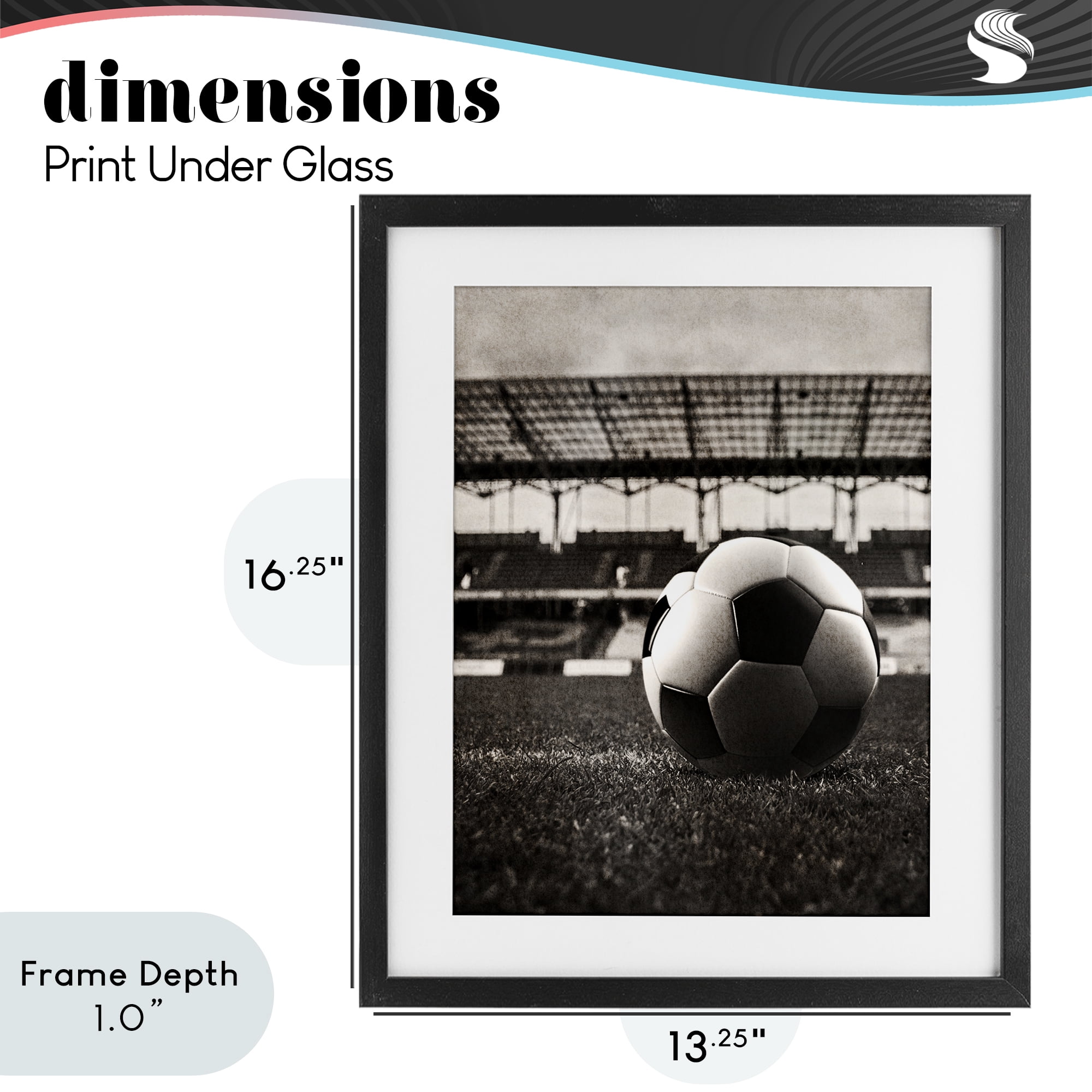 Stupell Industries Vintage Sports Soccer Black Framed Print Under Glass, design by Marcus Prime