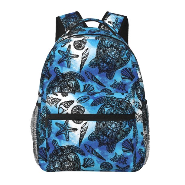 Easygdp Turtle,Shell Algae Starfish Coral Mochila Ergonómica Versátil para Laptop - Múltiples Bolsillos, Correas Ajustables, Unisex para Escuela, Viajes y Actividades al Aire Libre-One Size