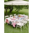 thumbnail image 5 of 60x120 Inch Outdoor Tablecloth with Umbrella Hole Zipper Rectangle Elephants Rectangular Tablecloths Outside Waterproof Pink Elegant Spring Floral Botanical Patio Table Cloth Cover for Picnic Party, 5 of 8