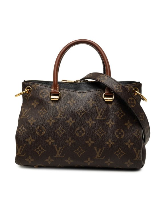 Pre-Owned Louis Vuitton Monogram Pallas BB Handbag Shoulder Bag 2WAY M41218 Brown Black Leather...