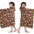 thumbnail image 4 of Red Christmas Ornament Pattern Hooded Bath Towel，60"x35" for Ages 3 To 12 Kids, Quick Dry Lightweight Soft Microfiber Hood Beach Towel Cover Up for Kids, 4 of 7