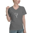 thumbnail image 2 of Faith Women'S V Neck T Shirts Deep Heather Xx-Large, 2 of 5