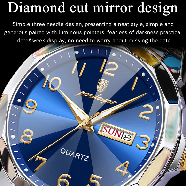 Stainless Steel Quartz Analog Waterproof Dress Business Wrist Watch Amazon.com: SENRUD Men main image 2