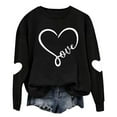 thumbnail image 6 of Itsame Long Sleeve Heart T-Shirts Women's Valentine's Sweatshirt Loose Crew Neck Tops Black Size L, 6 of 10