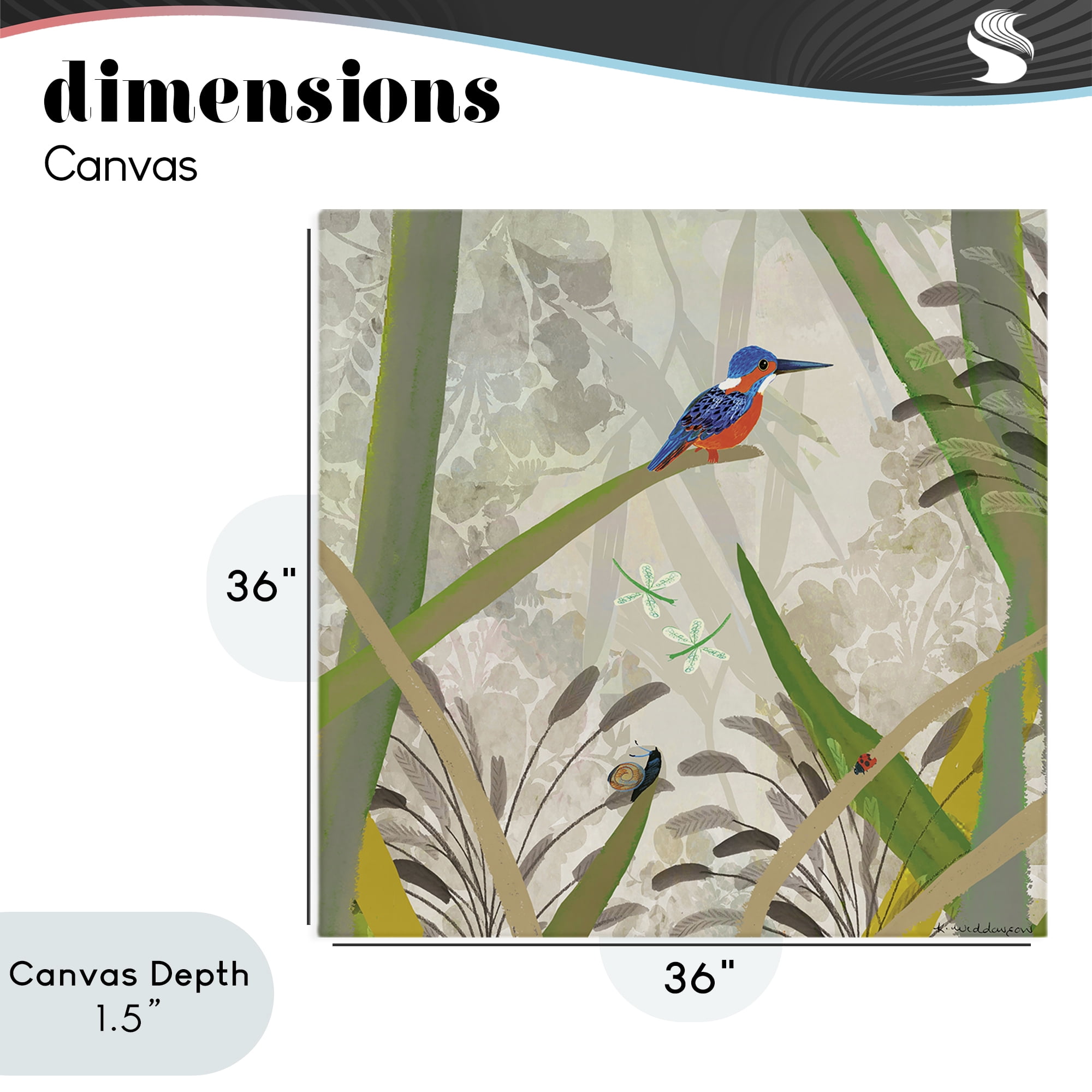 Stupell Industries Kingfisher Among Branches Canvas Wall Art, design by Kay Widdowson