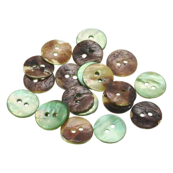 20Pack Shell Buttons, 15mm 2 Hole Mother of Pearl Sewing Buttons, Green