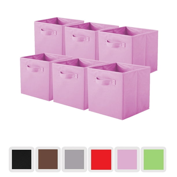 YOYTOO 6 Pack Foldable Fabric Cube Storage Bins, 11" Collapsible Cube