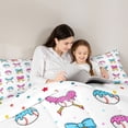 thumbnail image 4 of Manfei Blue Pink Ice Cream Drip Twin Bedding Sets 7-Piece for Kids Teens,Boys Girls Sport Baseball Bowknot Bedding Comforter Set,Ultra Soft Home Decor, 4 of 7