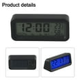 Car Clock Solar Power Temperature Humidity Gauge Backlight Dashboard