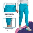 thumbnail image 4 of Heartsoul Break On Through Women Scrubs Pant, Low Rise Jogger, HS030, XS, Teal Blue, 4 of 7