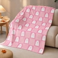 thumbnail image 6 of Fllostpr Halloween 39 x 29 in Spooky Ghost Blanket, Pink Soft Flannel Throw Blanket Decorations for Couch, Bed, Sofa & Party, 6 of 7