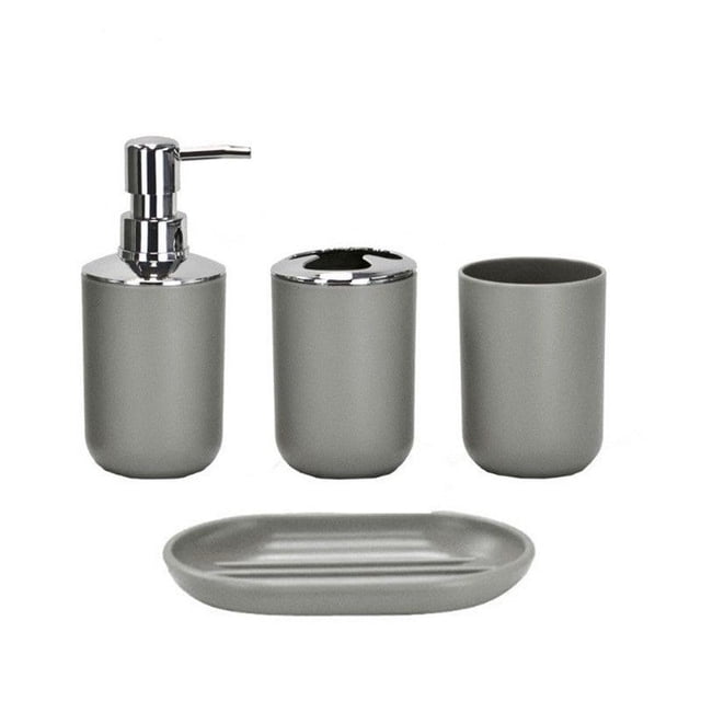 Vaso para cepillo de dientes, bote de basura para el hogar, botella de desinfectante para manos, cepillo de baño, artículos de tocador, juego de baño para casa de familia