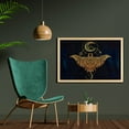 thumbnail image 2 of Stingray Wall Art with Frame, Sea Ocean Animal Creature with Detailed Art Geometric Patterns Print, Printed Fabric Poster for Bathroom Living Room, 35" x 23", Petrol Blue and Yellow, by Ambesonne, 2 of 2