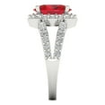 thumbnail image 3 of 2.78ct oval cut red ruby 14k white gold halo Bridal Wedding Engagement Promise Anniversary Ring for Women size 8.25, 3 of 7