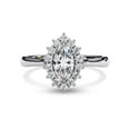 thumbnail image 2 of IGI Certified Lab Grown Diamond Ring | Center 8x4.5mm Marquise Cut Halo Cluster Engagement Promise Rings For Women In 14k Solid White Gold | F-G, VS-SI Quality (0.65 Ctw) Ring Size-5, 2 of 7