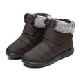 thumbnail image 5 of YAZI Women Winter Mid Calf Snow Boots Warm Faux Fur Lined Waterproof Non-Slip Flat Shoes/Brown, 5 of 9