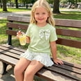 thumbnail image 4 of Girls Cute Top Summer 2 Pieces Ruffle Skirt Set with Polka Dots Skirt Outfit Comfy Fashion Clothing Green 3-4Years, 4 of 6