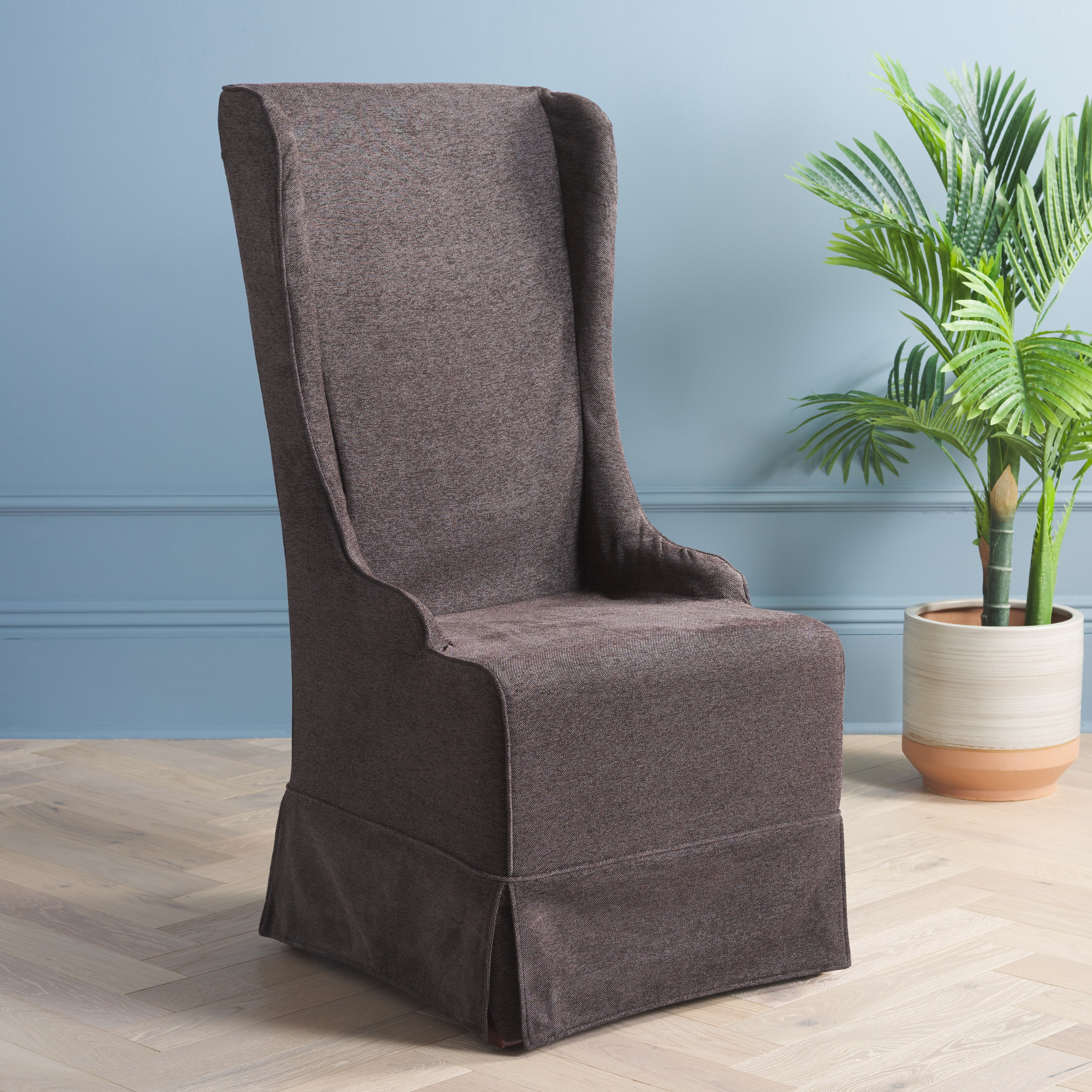 SAFAVIEH Becall Transitional Cotton Solid Dining Parsons Chair, Grey