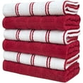 thumbnail image 5 of Premium Kitchen Towels (16”x 28”, 6 Pack) – Large Cotton Kitchen Hand Towels – Popcorn Grid Design – 380 GSM Highly Absorbent Tea Towels Set With Hanging Loop – RED, 5 of 6