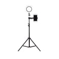 thumbnail image 1 of Estudio fotográfico Anillo de luz LED Lámpara Selfie Temperatura de color ajustable Fotografía 16cm Luz 160cm Trípode Abrazadera para teléfono Guardurnaity EL2073-06B, 1 of 2