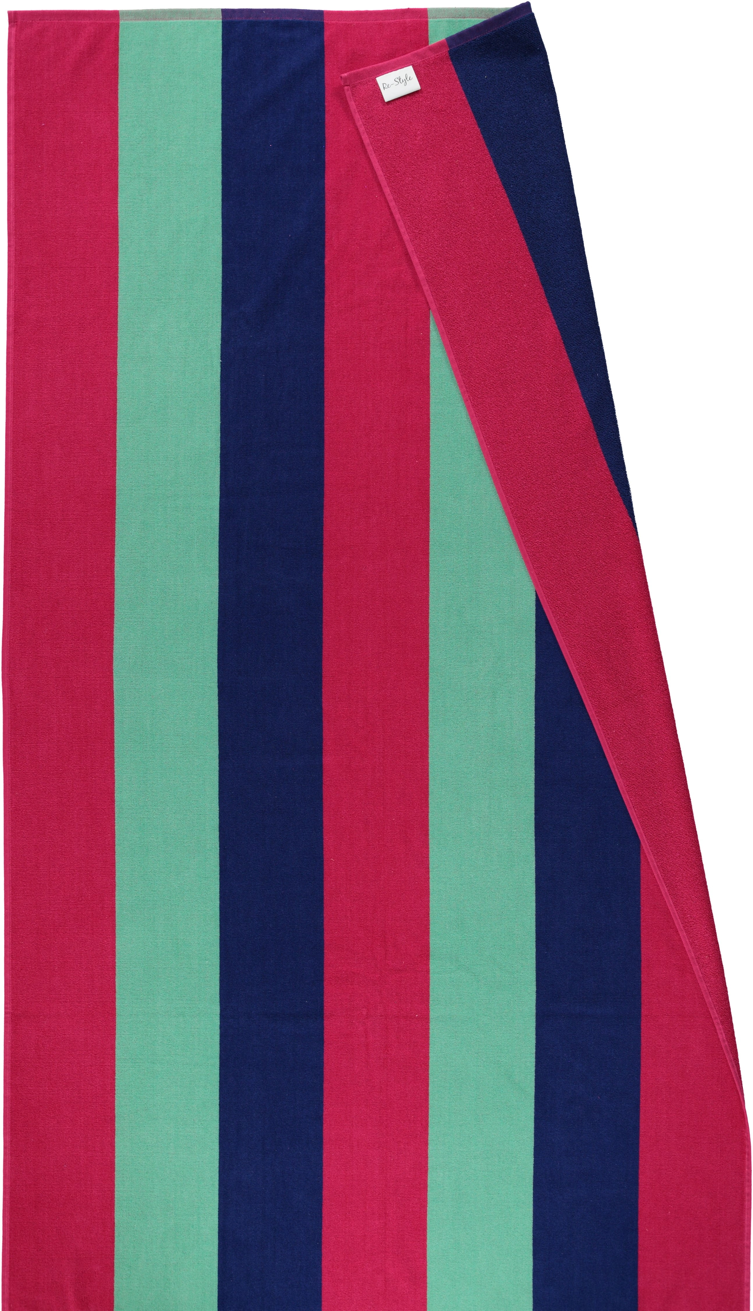 Style Basics 4 Pack PLUSH Woven Cabana Stripe Yard Dyed Cotton 40 X 70" Beach Towel