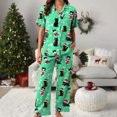 thumbnail image 5 of Drie Women Christmas Pjs Pajamas for Women Set 2 Piece Lounge Set Short Sleeve Pjs Joggers Long Pants Sleepwear with Pockets Mint Green,L, 5 of 5