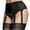 Black, variant on White Stockings Women's Sexy Lace Garter Belt with 6 Straps Metal Clip Suspender for Thigh High Stockings