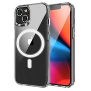 For Apple iPhone 14 Pro Max (6.7) Magnetic Case Compatible with Magsafe Wireless Charger & Card Wallet Transparent Phone Case Cover by Xpression - Clear