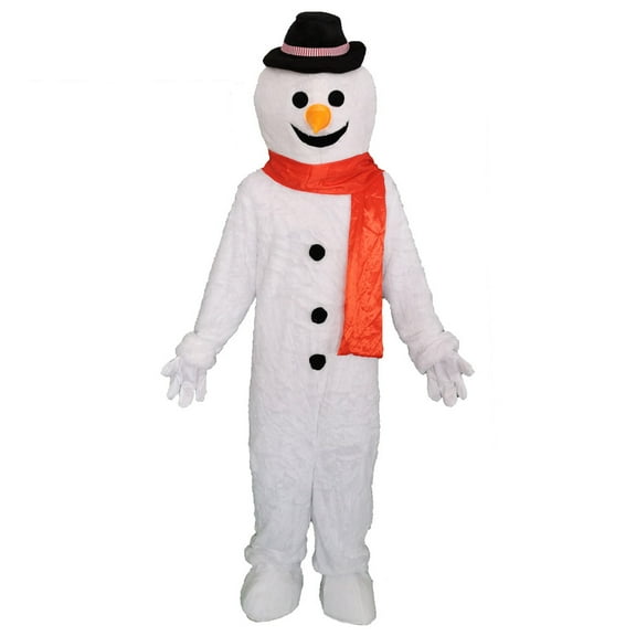Plush Snowman Mascot Costume Christmas Cartoon Character Outfit Adult