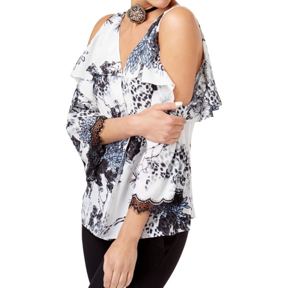 Kobi Womens Floral Off The Shoulder Blouse
